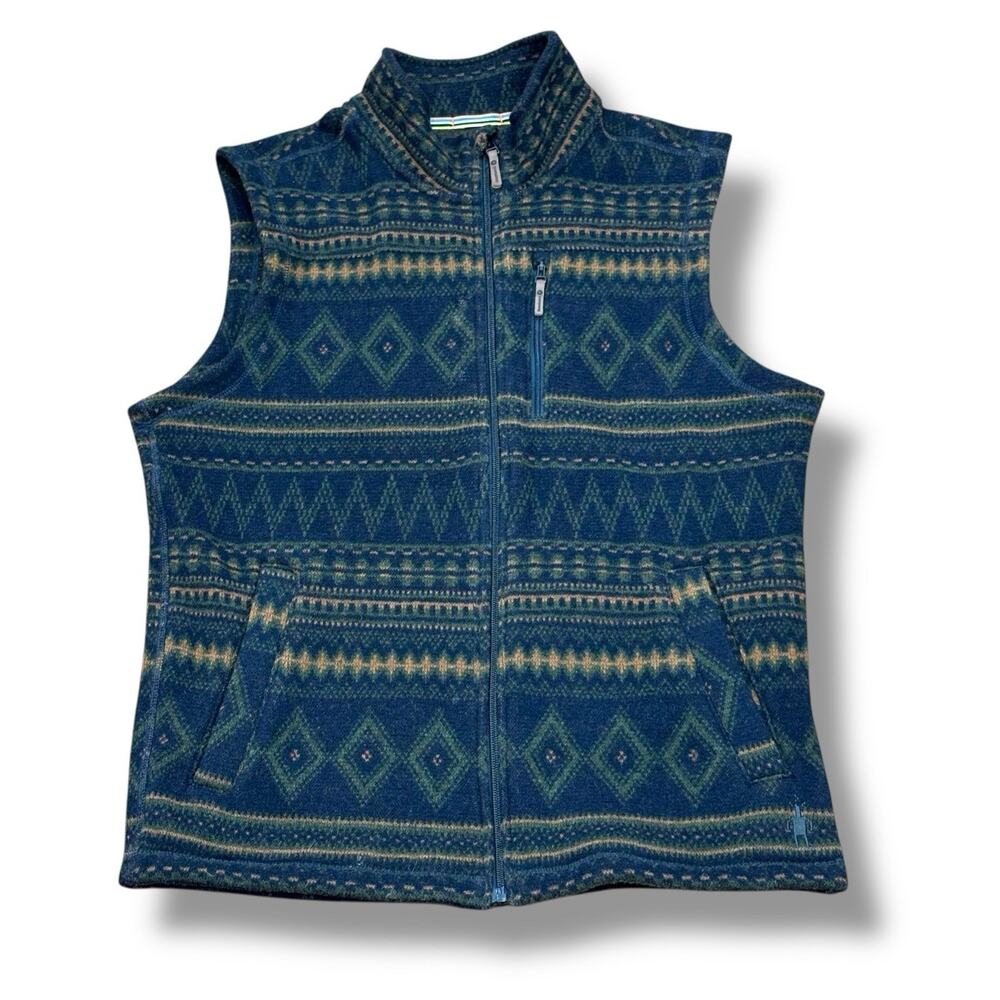 Smartwool Sweater Vest Men's Size M L XL Hudson Trail Fleece Zip Aztec SW016518